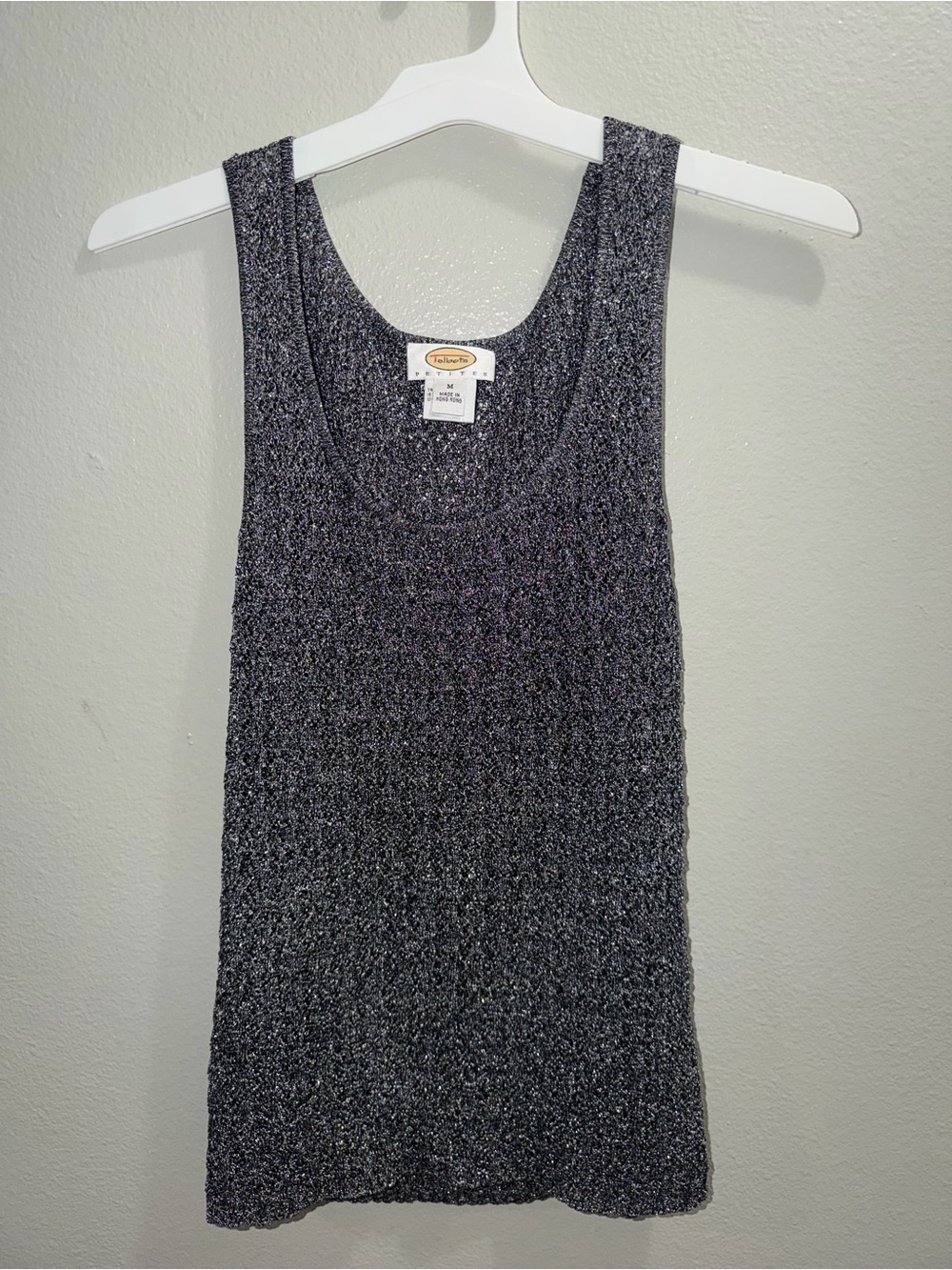 Talbots Metallic Knit Tank Top - Silver